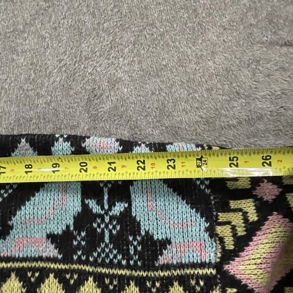 80s 90s Sweater Size L/XL New Wave Fair Isle Blue Bird Fuzzy Crewneck Pastel - Picture 4 of 9
